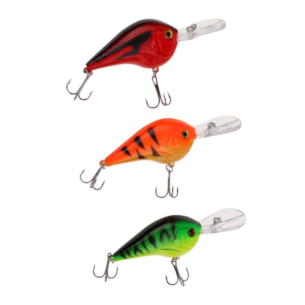 3pc Fishing Lures Plastic Hard Bait Minnow Lure with Treble Hook Life-like Swimbait Fishing Bait 3D Fishing Eyes Wobblers Crankbait Vibe Sinking Lure for Bass Trout Walleye Redfish