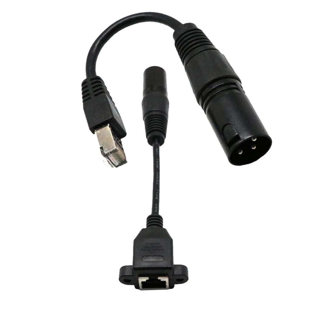 15cm XLR 3 Pin Male To RJ45 Female Network Connector Adapter Converter Cable + 15cm XLR 3 Pin Male To RJ45 Male Network Connector Adapter Converter Cable