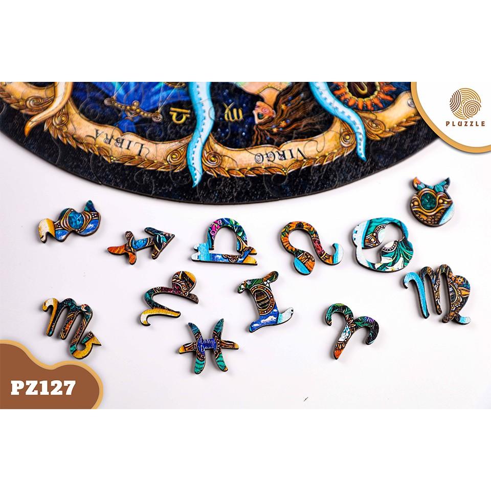 PLUZZLE Bộ xếp hình gỗ thông minh puzzle đồ chơi ghép hình 12 Cung Hoàng Đạo – PZ127