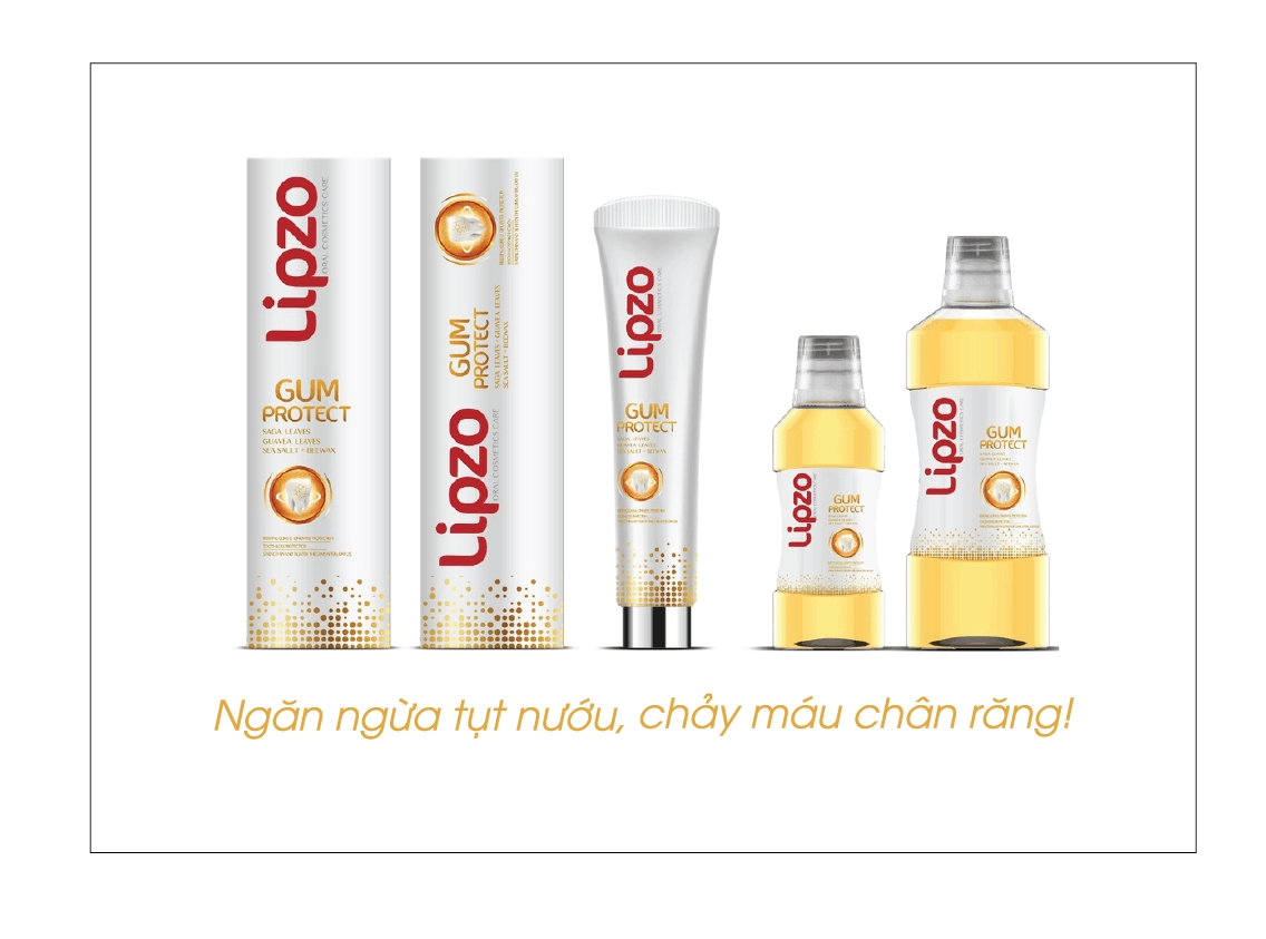 Kem Đánh Răng Dược Liệu Lipzo Gum Protect Chống Tụt Nướu 185g Ngăn Ngừa Chảy Máu Chân Răng, Khử Khuẩn, Răng Chắc Khỏe