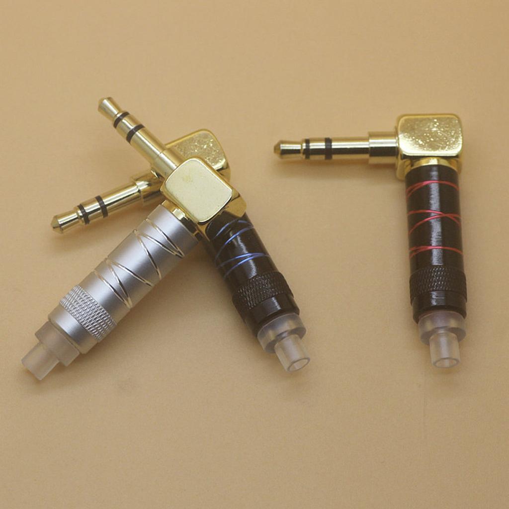 2-6pack 3.5mm Right Angle Male Plug Gold Plated Solder Connector for Phone Red