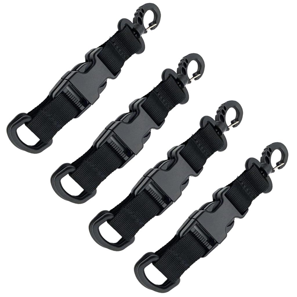 4x Backpack Nylon Webbing Strap Buckle D  Hook Carabiner Keychain