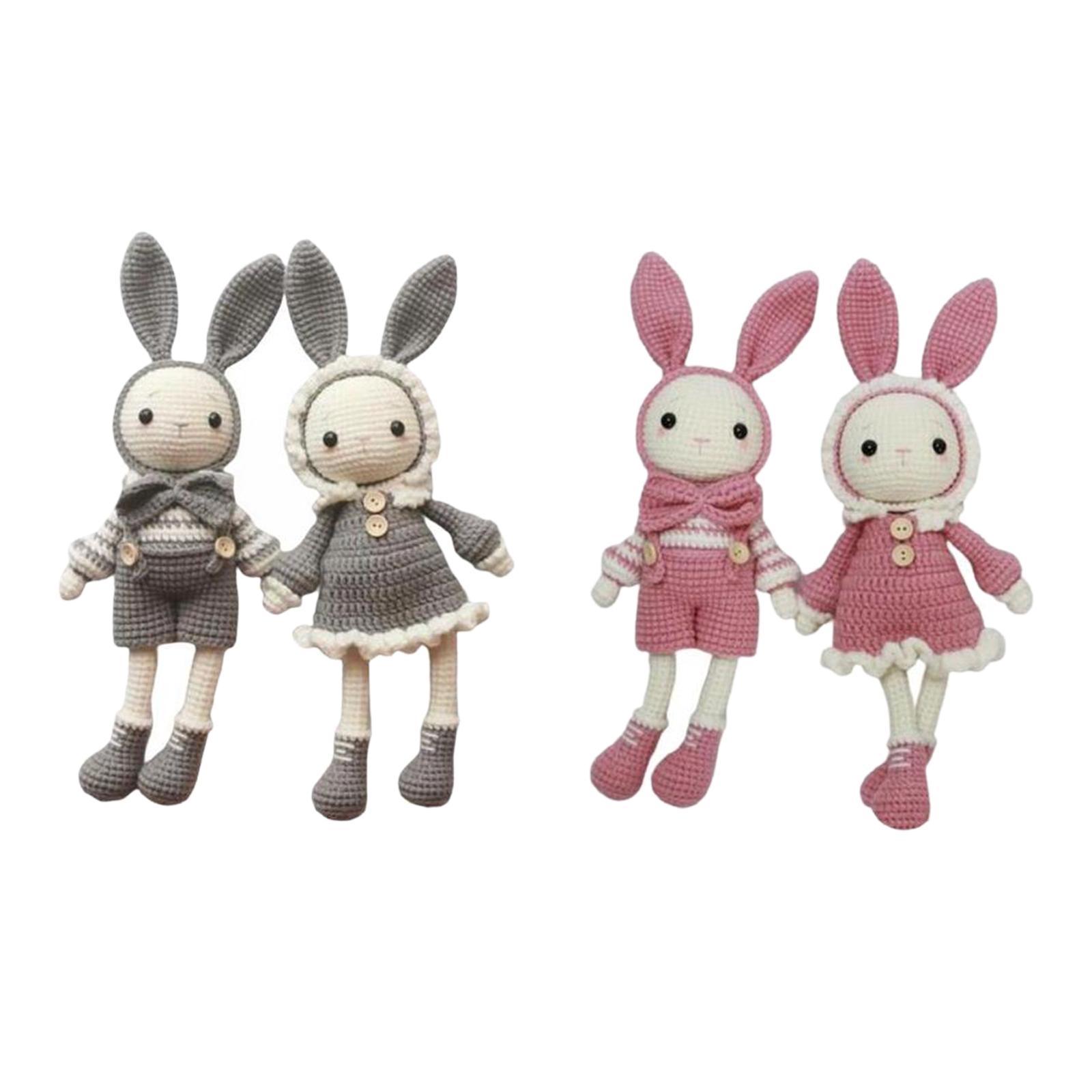 Crochet Set for Beginner Cute Rabbits Yarn Hook Accessories 2x