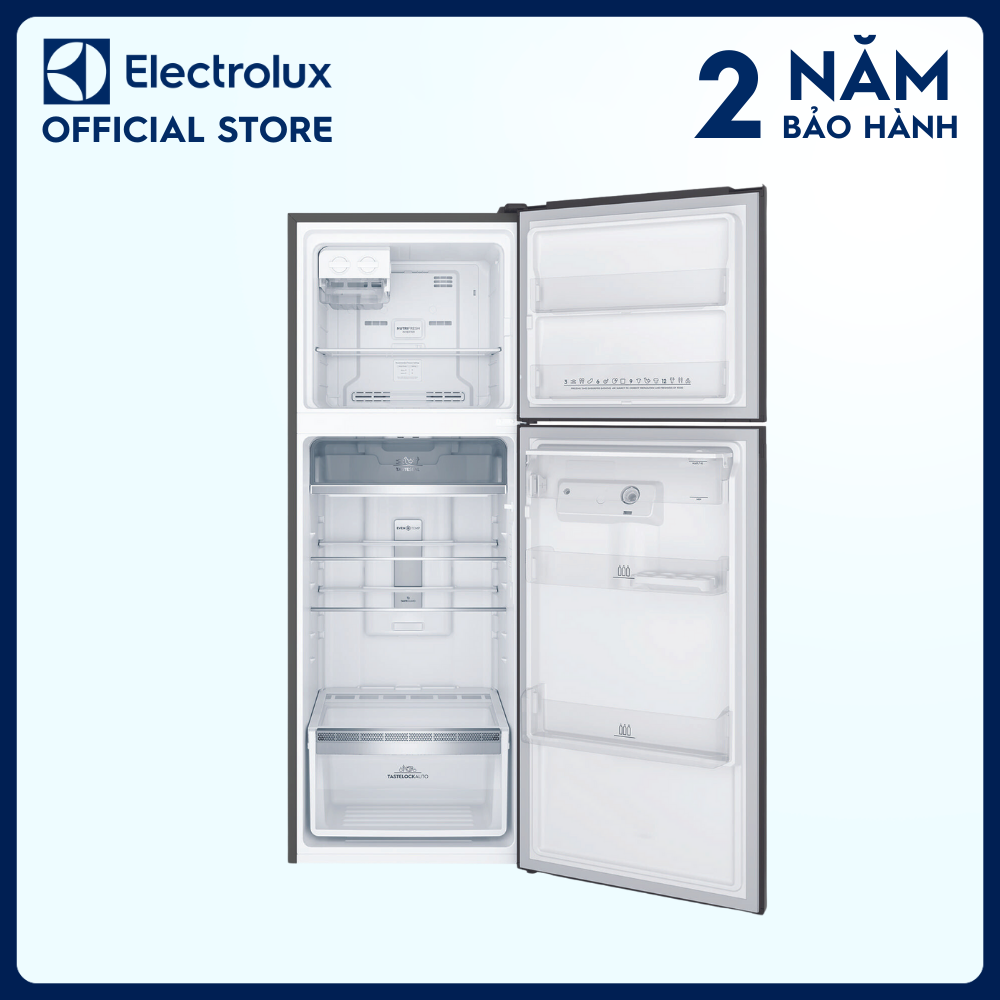 [Miễn phí giao hàng toàn quốc] Tủ lạnh Electrolux Inverter UltimateTaste 300 ngăn đá trên có ngăn đông mềm 312 lít - ETB3440K-H - Lấy nước từ bên ngoài, khử mùi diệt khuẩn, khay kim loại cao cấp [Hàng chính hãng]