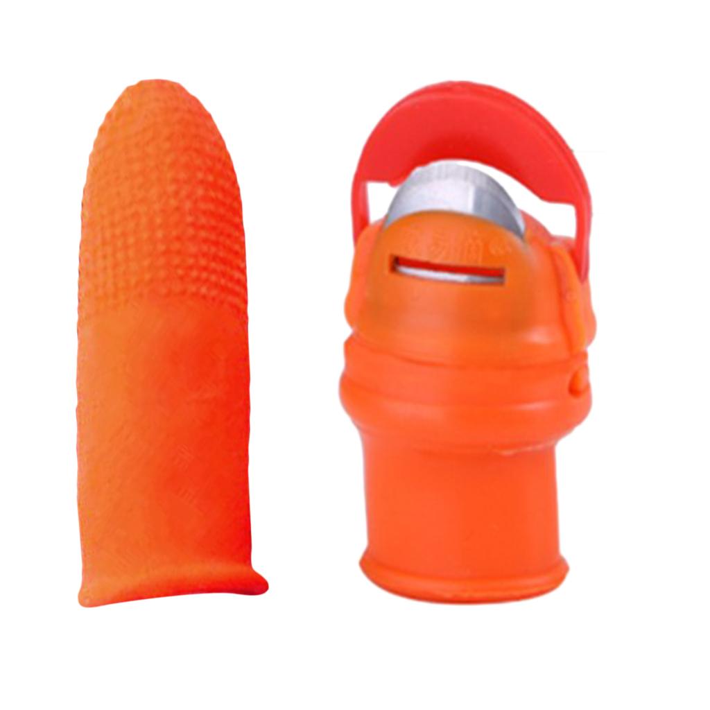 2x Silicone Thumb Knife with Finger Sleeve Covers Vegetable Harvesting Knife