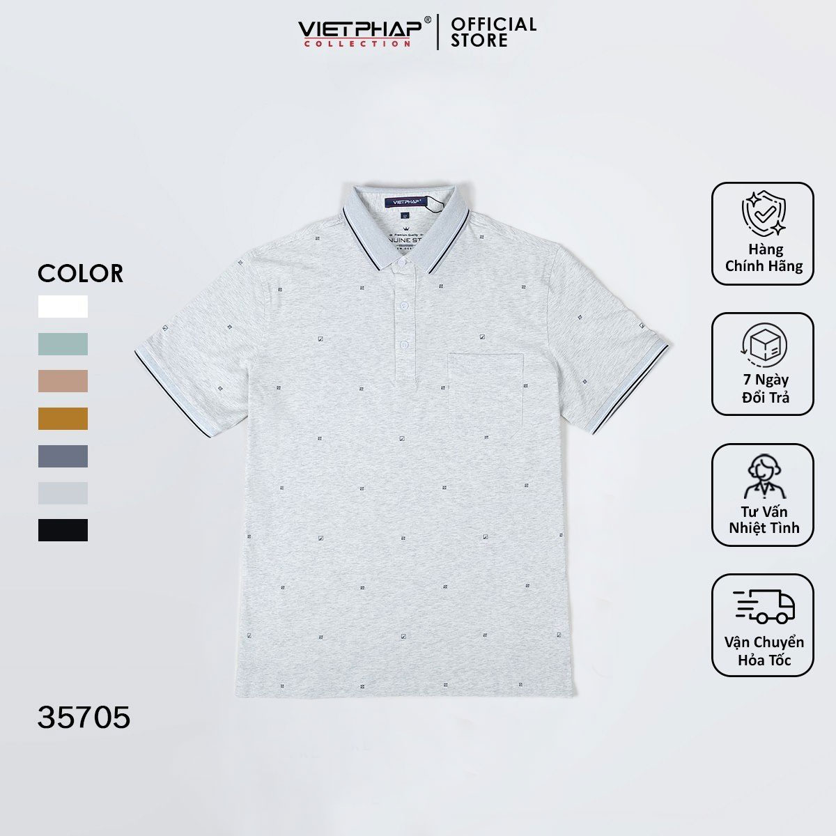 Áo Thun Cotton Lạnh Cao Cấp VIỆT PHÁP /Form Luxury / Thoáng mát - co dãn tốt- chất liệu cotton mềm mịn thấm hút mồ hôi tốt 35705