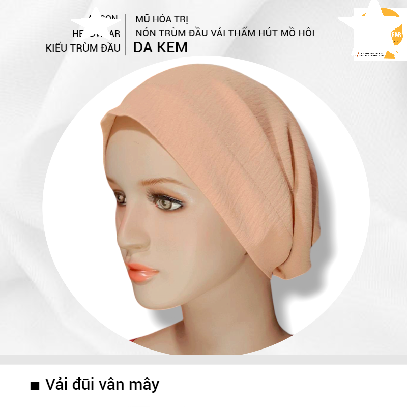 [NÓN THUN COTTON KHÔ] [1 lớp] Nón vải trùm đầu, beanies, mũ vải, khăn đội đầu, khăn che đầu, cancer hat chemo hat