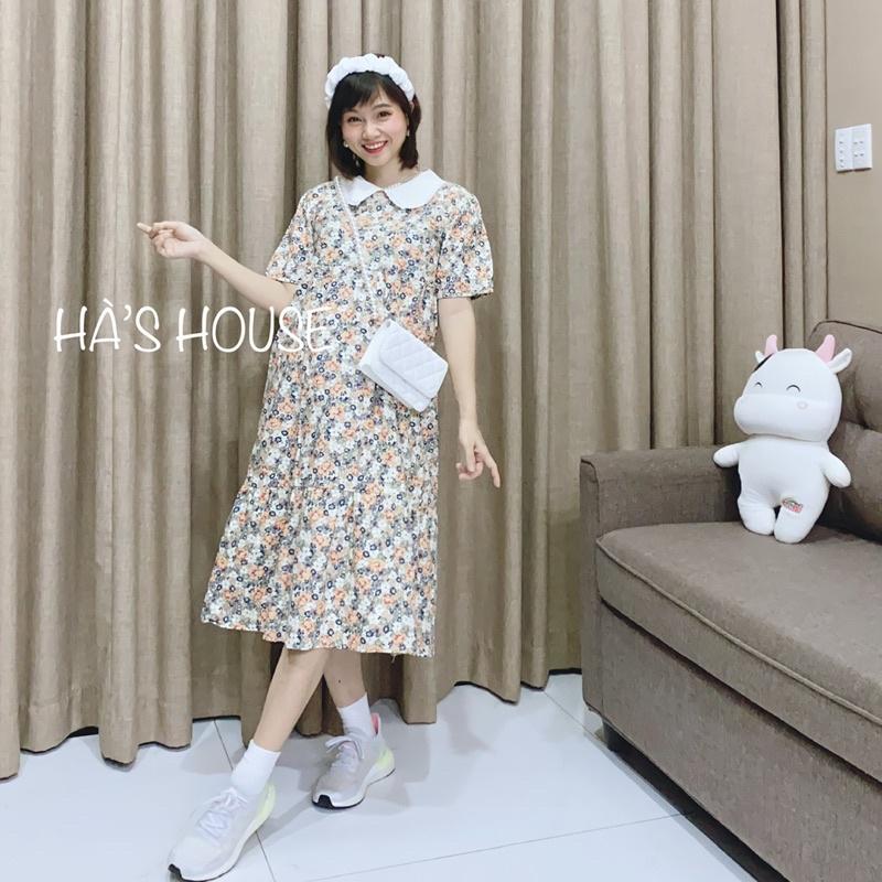 Đầm babydoll hoa cam trắng dễ thương