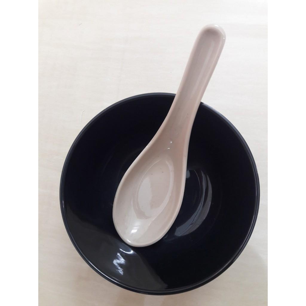 Muỗng cơm,canh,chè nhựa Melamine màu nâu kem nhiều Size
