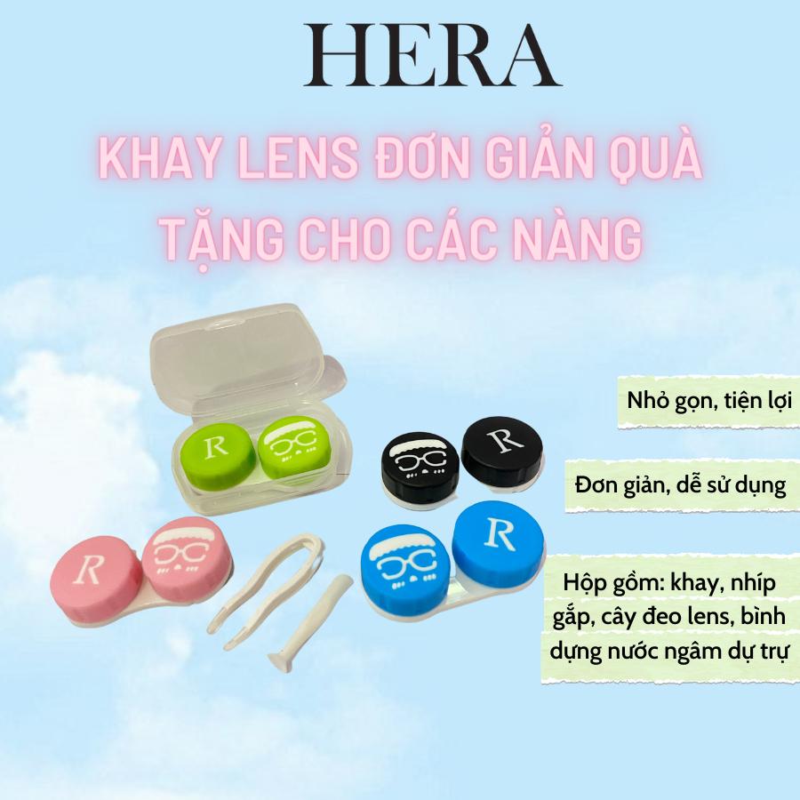 Khay Lens Hera Không Gương Kèm Dụng Cụ Đeo Kính Áp Tròng Và Nhíp Gắp (Màu ngẫu nhiên)