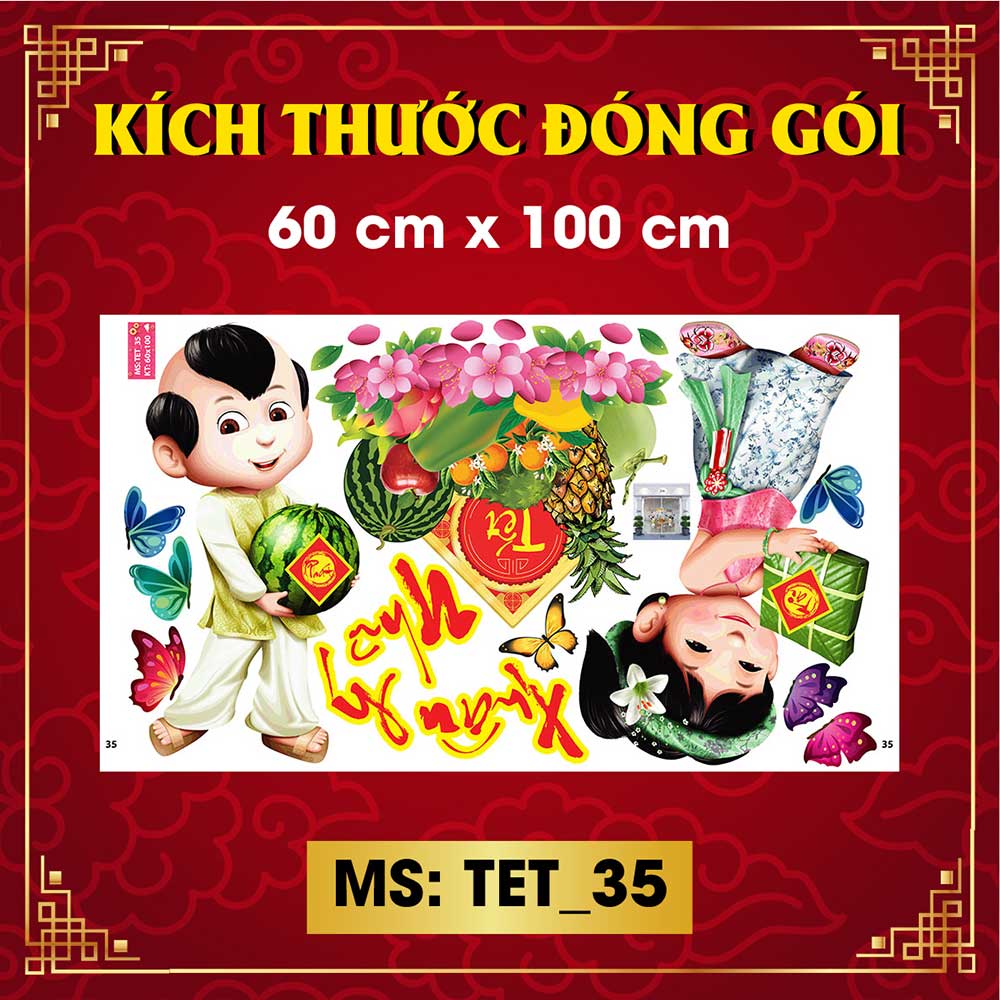 Decal trang trí tết combo số 2