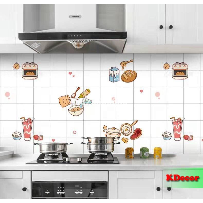 3 mét Decal dán bếp, giấy dán bếp tráng nhôm chịu nhiệt khổ 60cm