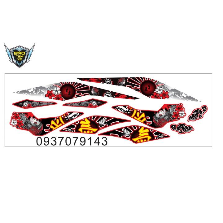 Tem rời dán xe sonic 150 samurai