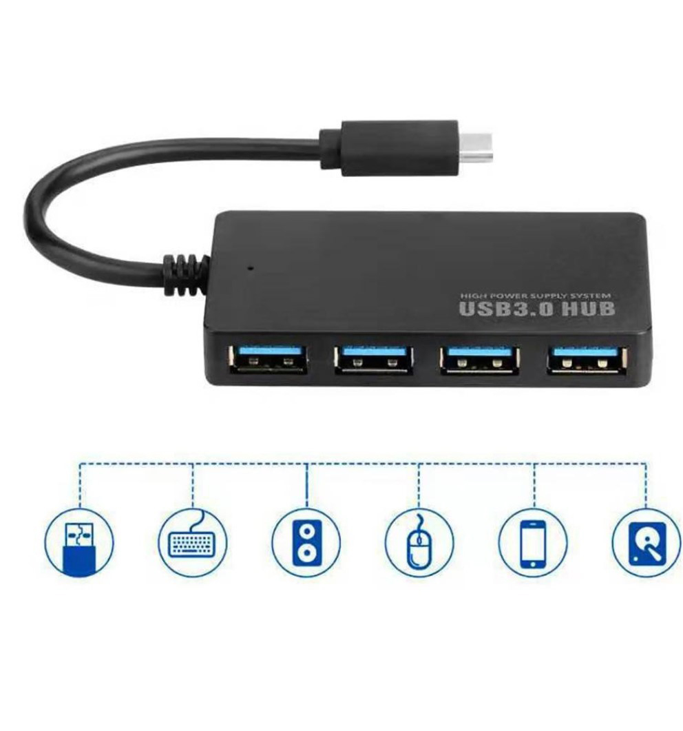 Bộ Chia USB Type C Hub 4 Cổng USB 3.0 (UC-219) - Hàng Nhập Khẩu