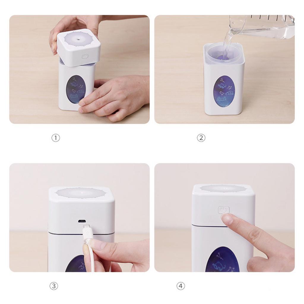 260ml Ultrasonic Air Diffuser Mist Purifier Aroma Humidifier LED Light White