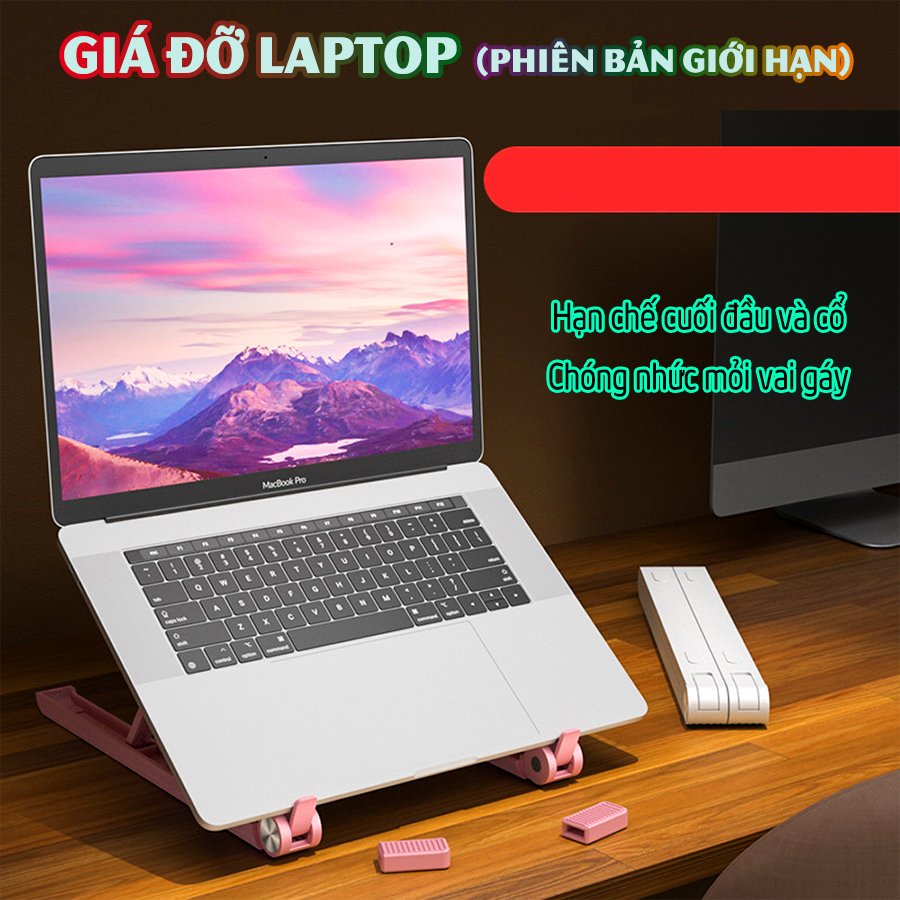 Tặng túi đựng bằng nỉ cao cấp - Giá đỡ dành cho Laptop tản nhiệt chống trượt - nhiều màu