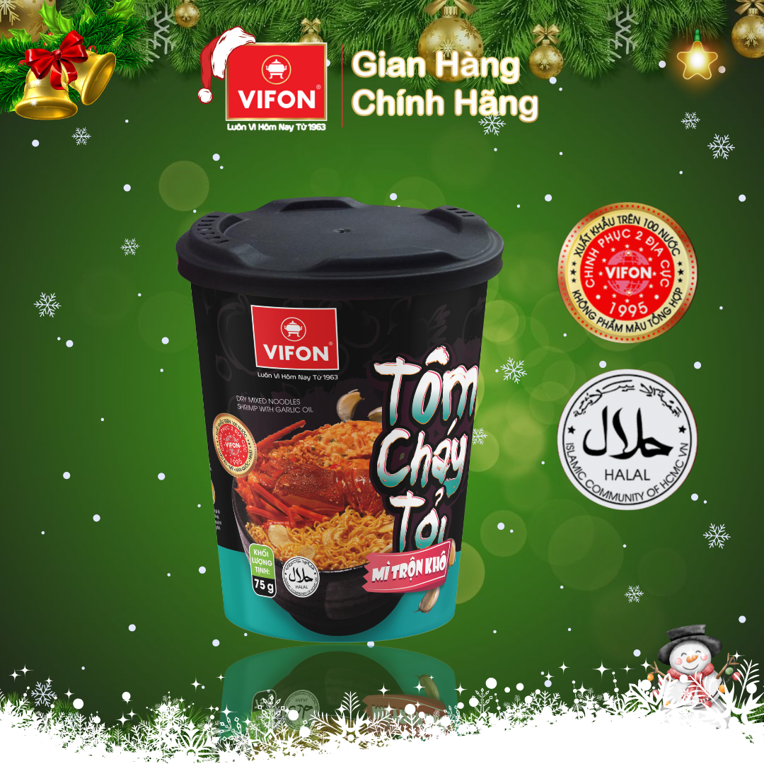 Thùng 24 Ly Mì Trộn Tôm Cháy Tỏi VIFON