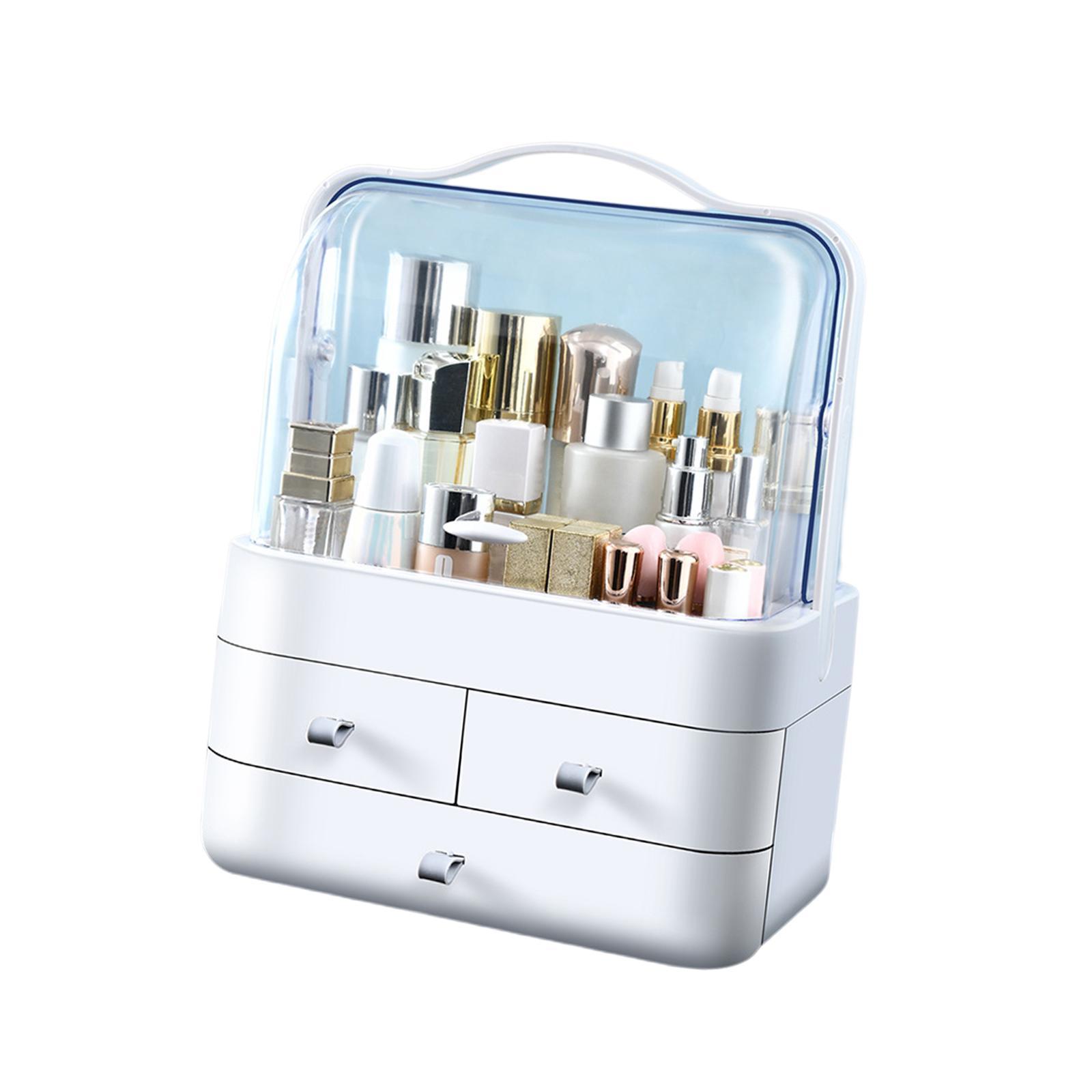 Desk Organizer with Drawer Makeup Storage Organizer Storage Drawers Case Makeup Holder Cosmetic Organiser Case for Desk Dorms Dressing Table