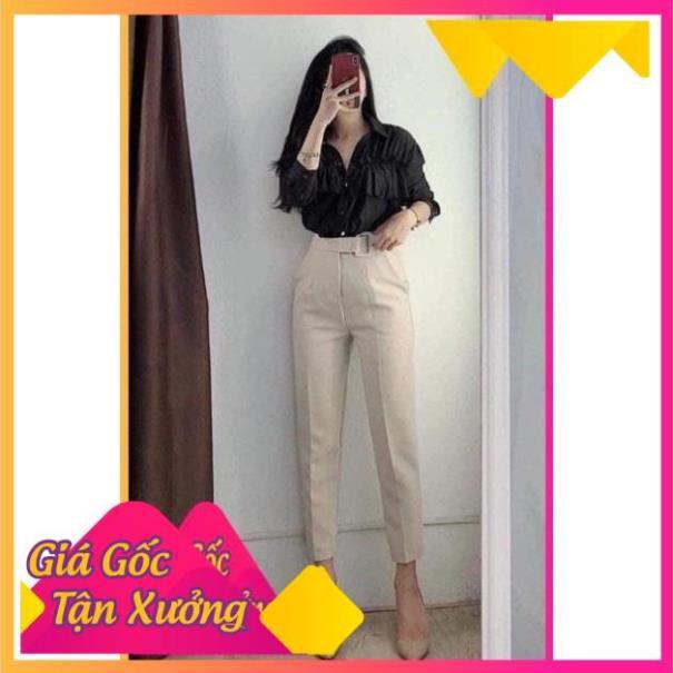 QUẦN BAGGY CÔNG SỞ ĐAI LỆCH CHẤT TUYẾT MƯA ĐỨNG FROM KHÔNG NHĂN KHÔNG XÙ THỜI TRANG BANAMO FASHION BAGGY ĐAI LỆCH 8312