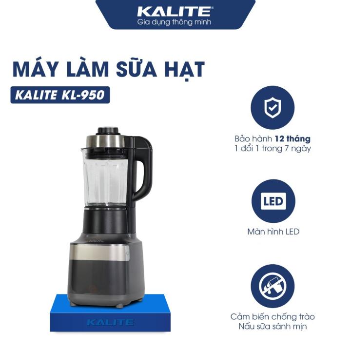 Máy làm sữa hạt đa năng Kalite KL 950, công suất 2700W, dung tích 1.75L, sấy khô khử khuẩn, nắp cảm biến chống trào, hàng chính hãng