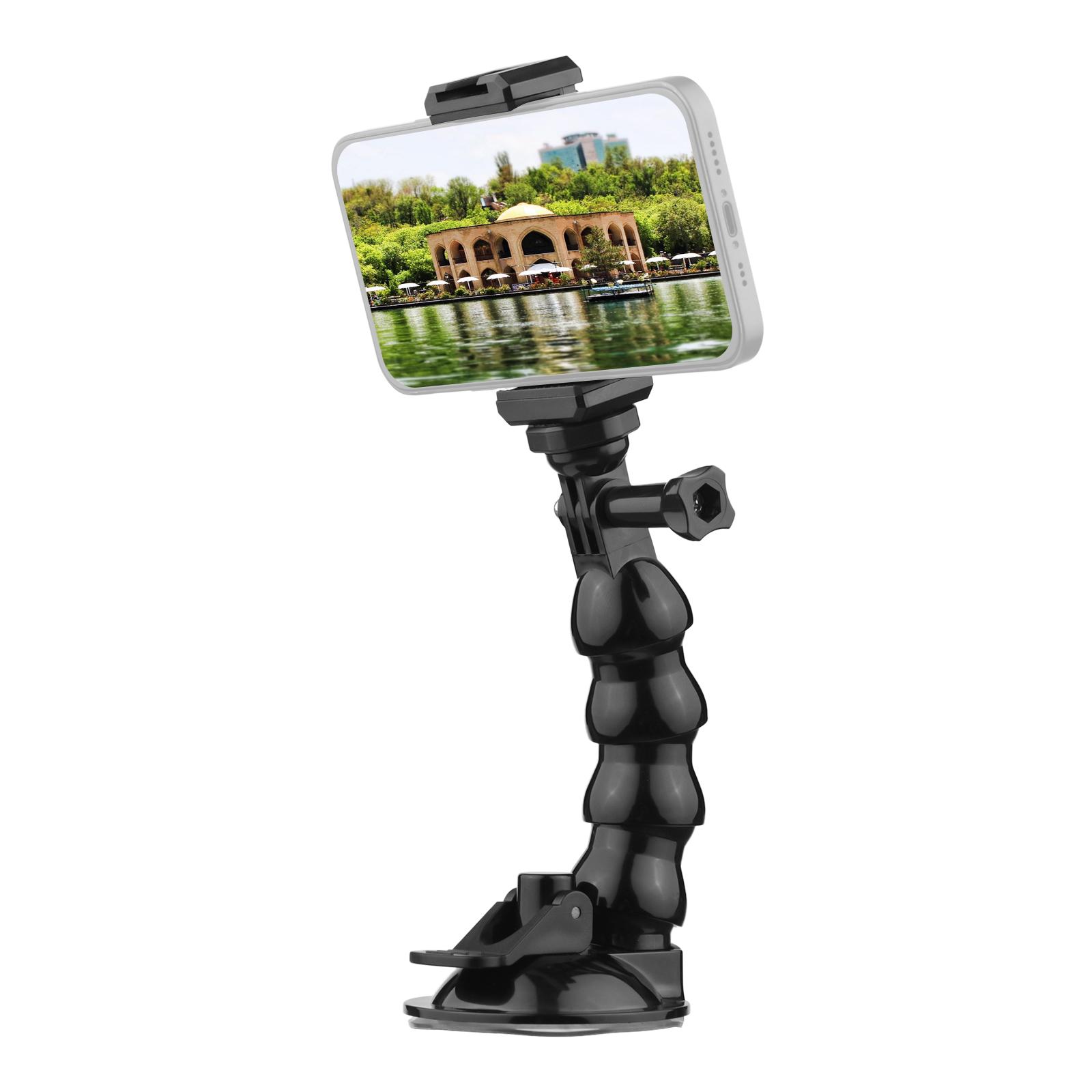 16cm Flexible Suction Cup Mount Windshield Suction Cup Phone Mount 360°Rotatable 1/4 Inch Screw Hole with Phone Holder