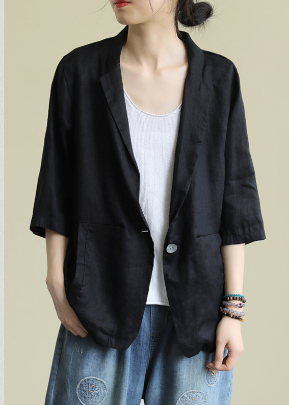 Áo vest Blazer Linen nữ tay lỡ 1 lớp, thiết kế 1 khuy, chất vải linen mềm mại, thời trang phong cách Nhật Bản