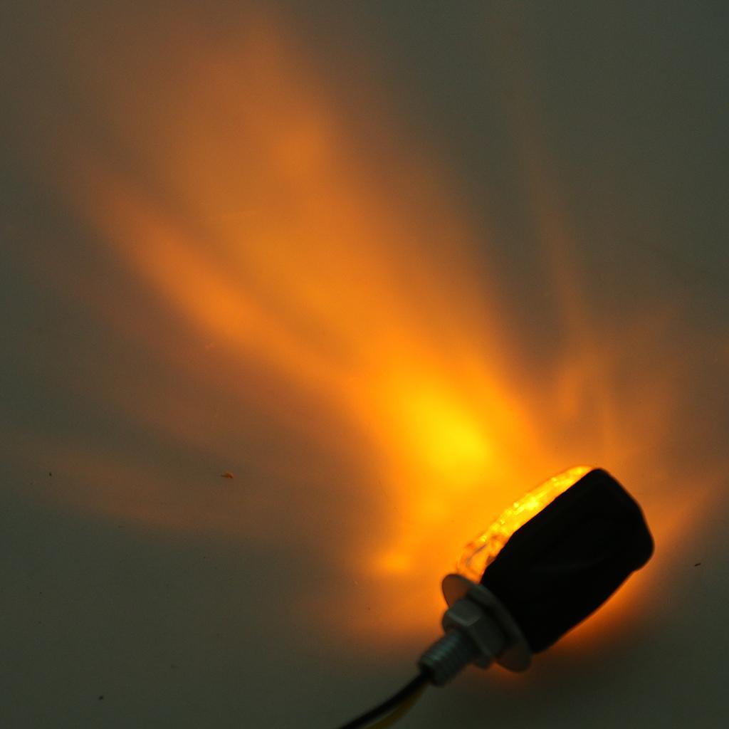 6 LED Amber Mini Motorcycle  Blinker Indicator Light Super Bright