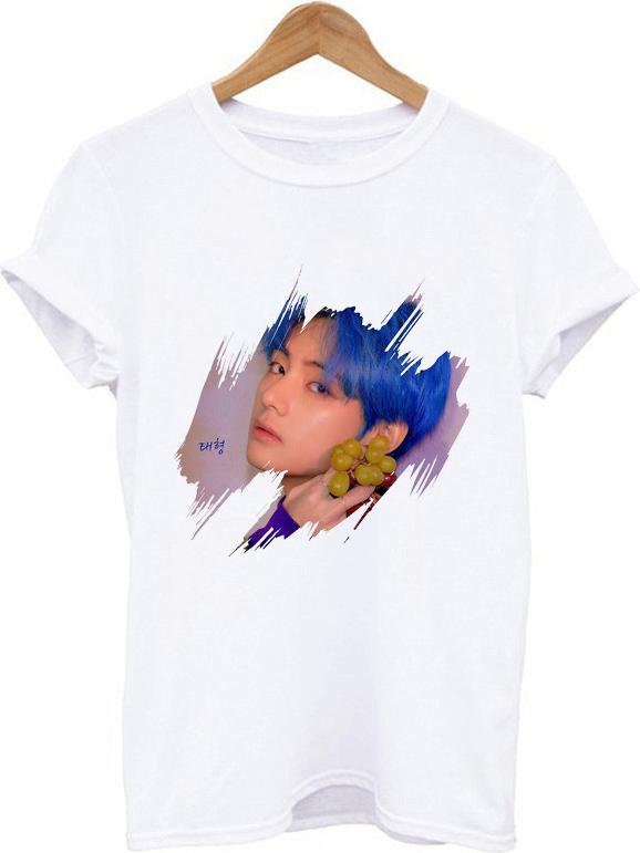 Áo phông BTS in hình V BTS tóc xanh