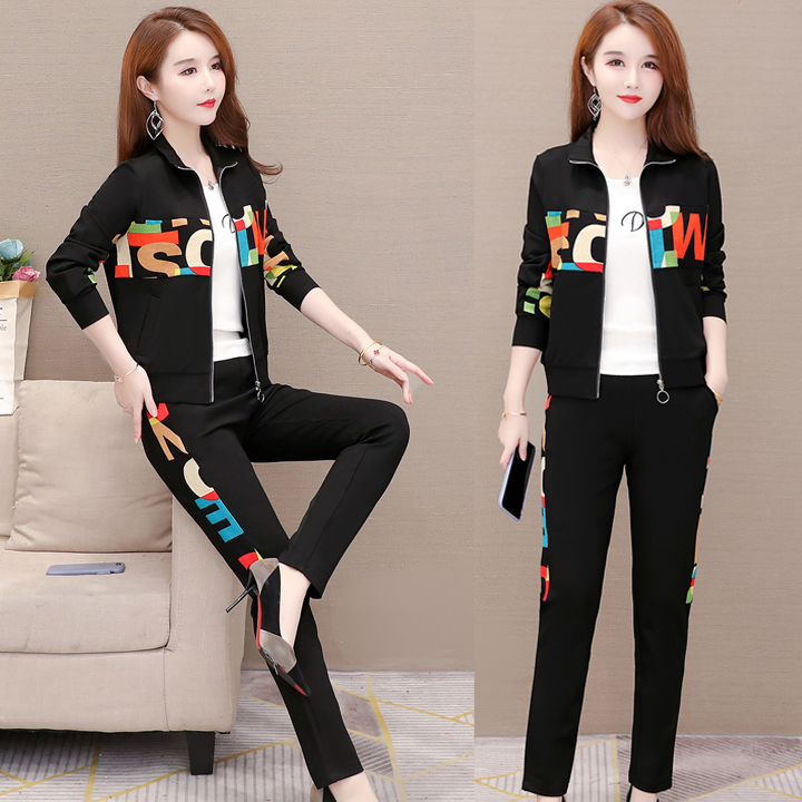 Set thể thao áo khoác phối chữ TT425
