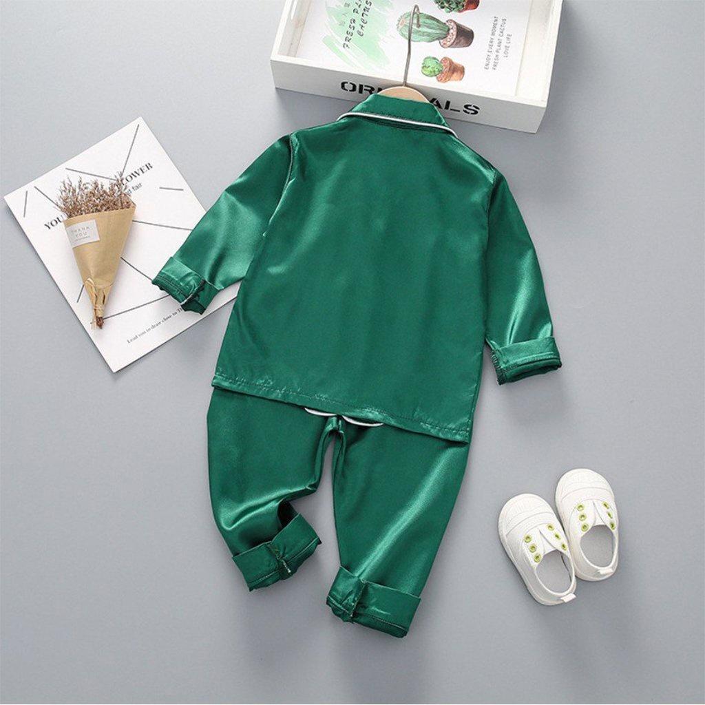 Bộ ngủ Pijama cho bé Binbon kids, bộ pizama cho bé trai bé gái PM02 chất lụa trơn dài cho bé từ 6-28kg