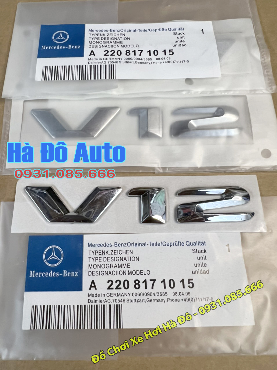 Chữ Nổi Maybach V12 - Tem Chữ Maybach V12 Dán Sau Xe Mercedes Maybach