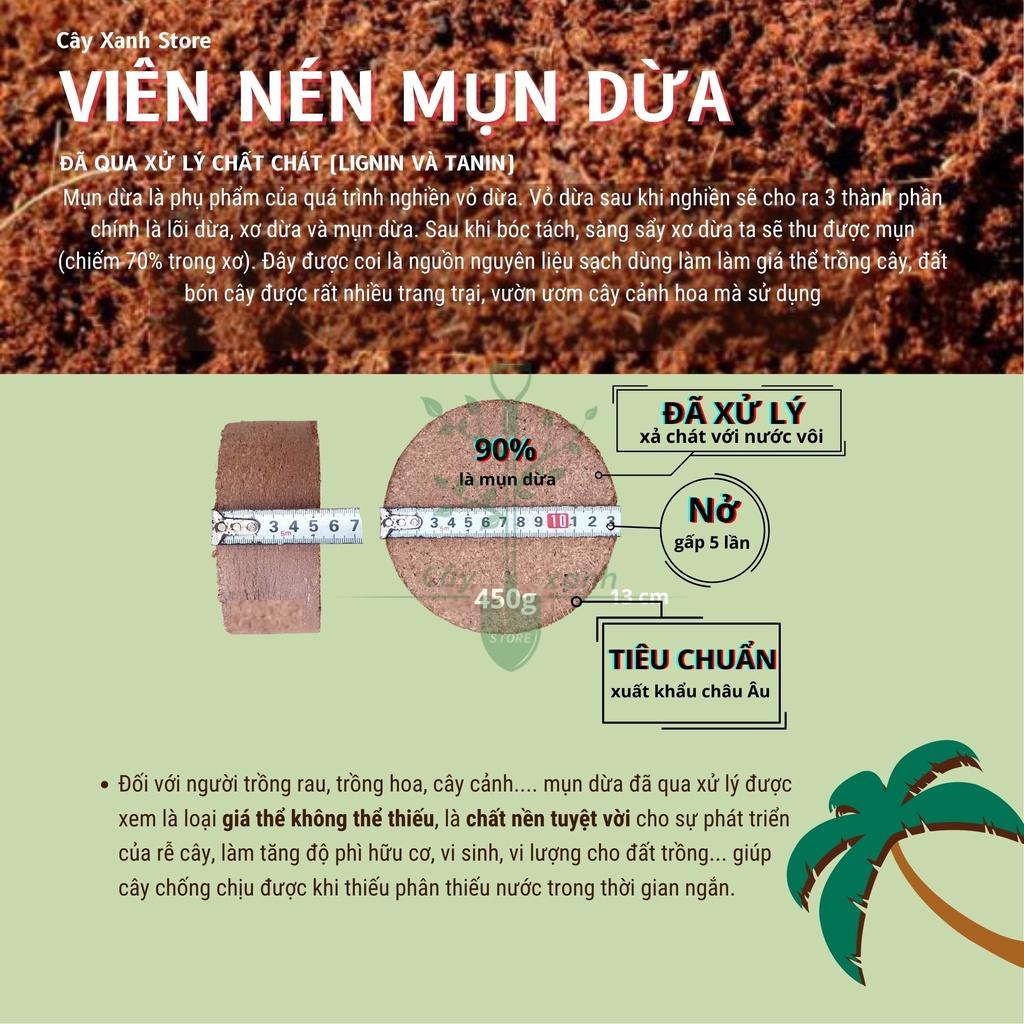 Đất Nén Xơ Dừa Viên Nén Mụn Xơ Dừa Bánh Lớn 450Gr, Đất Xơ Dừa Nén Viên Dùng Trồng Hạt Giống Rau Củ Quả, Hoa Hồng