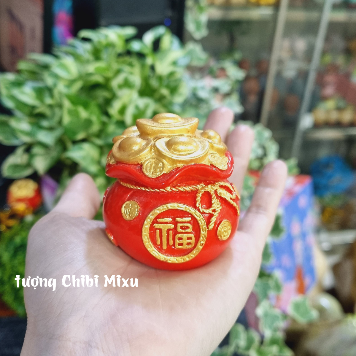 Túi vàng màu đỏ chữ PHÚC 5.7cm