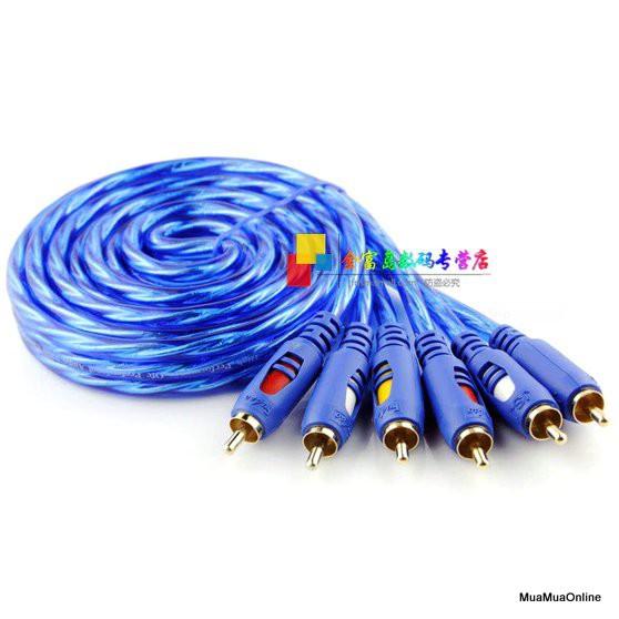 Dây Loa AV 6 Đầu RCA Dài 1.5M Chống Nhiễu