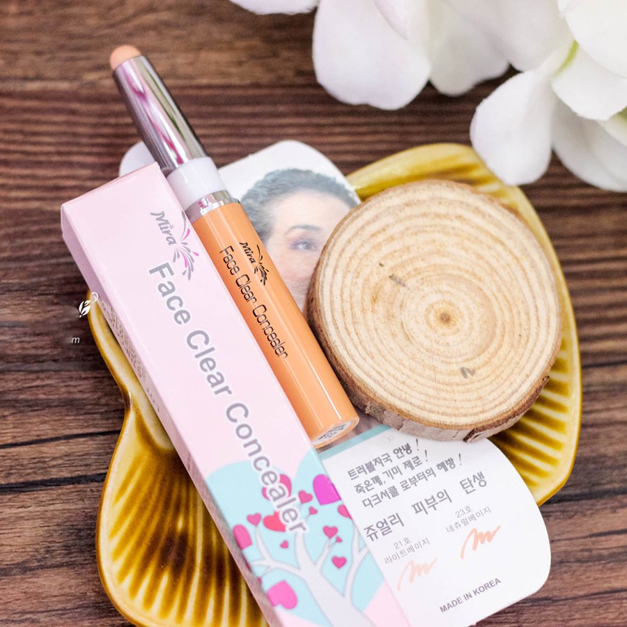 Bút Che Khuyết Điểm Mira Face Clear Concealer Hàn Quốc 1.5g No.23 Beige tặng kèm móc khóa