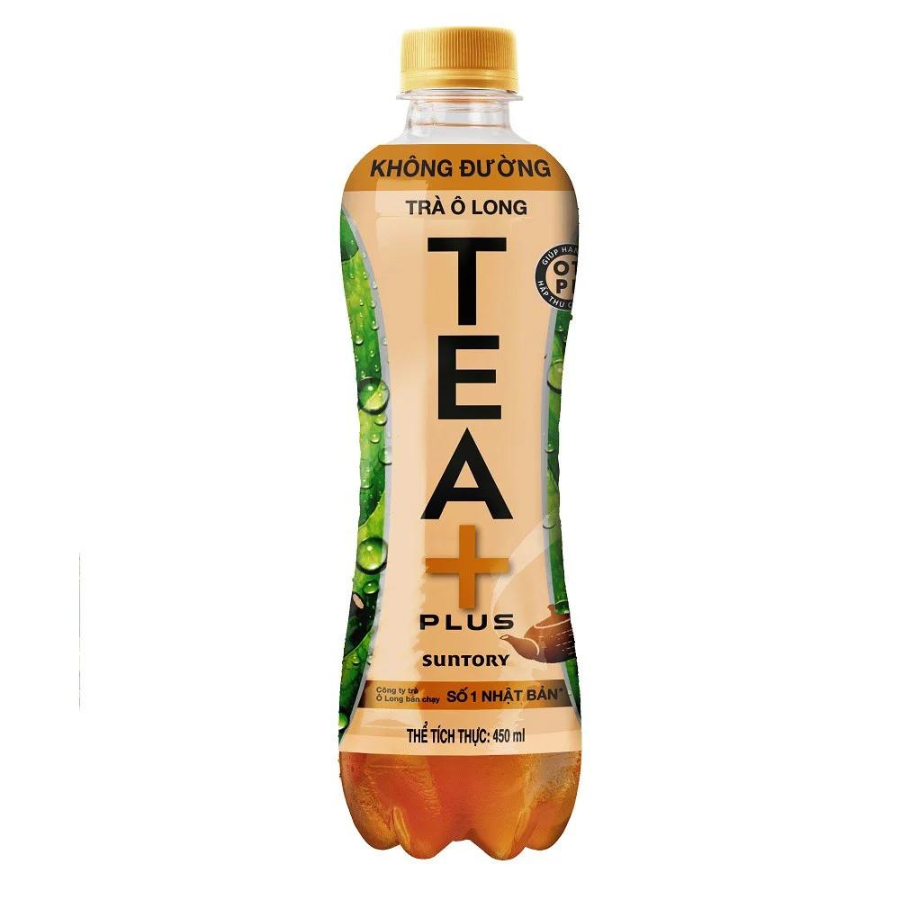 Thùng 24 Chai Ô long Không Đường Tea+ (450ml/Chai)