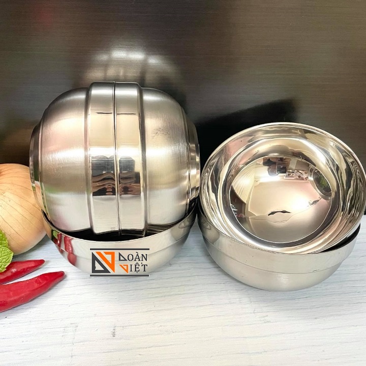 COMBO 5 CHÉN INOX 2 lớp CÁCH NHIỆT CAO CẤP - Bộ 5 Chén Bát chất liệu 100% INOX, với kiểu dáng Hàn Quốc SANG TRỌNG. Bộ dụng cụ chuyên phuc vụ bàn ăn ĐẴNG CẤP cho mọi GIA ĐÌNH và Nhà Hàng