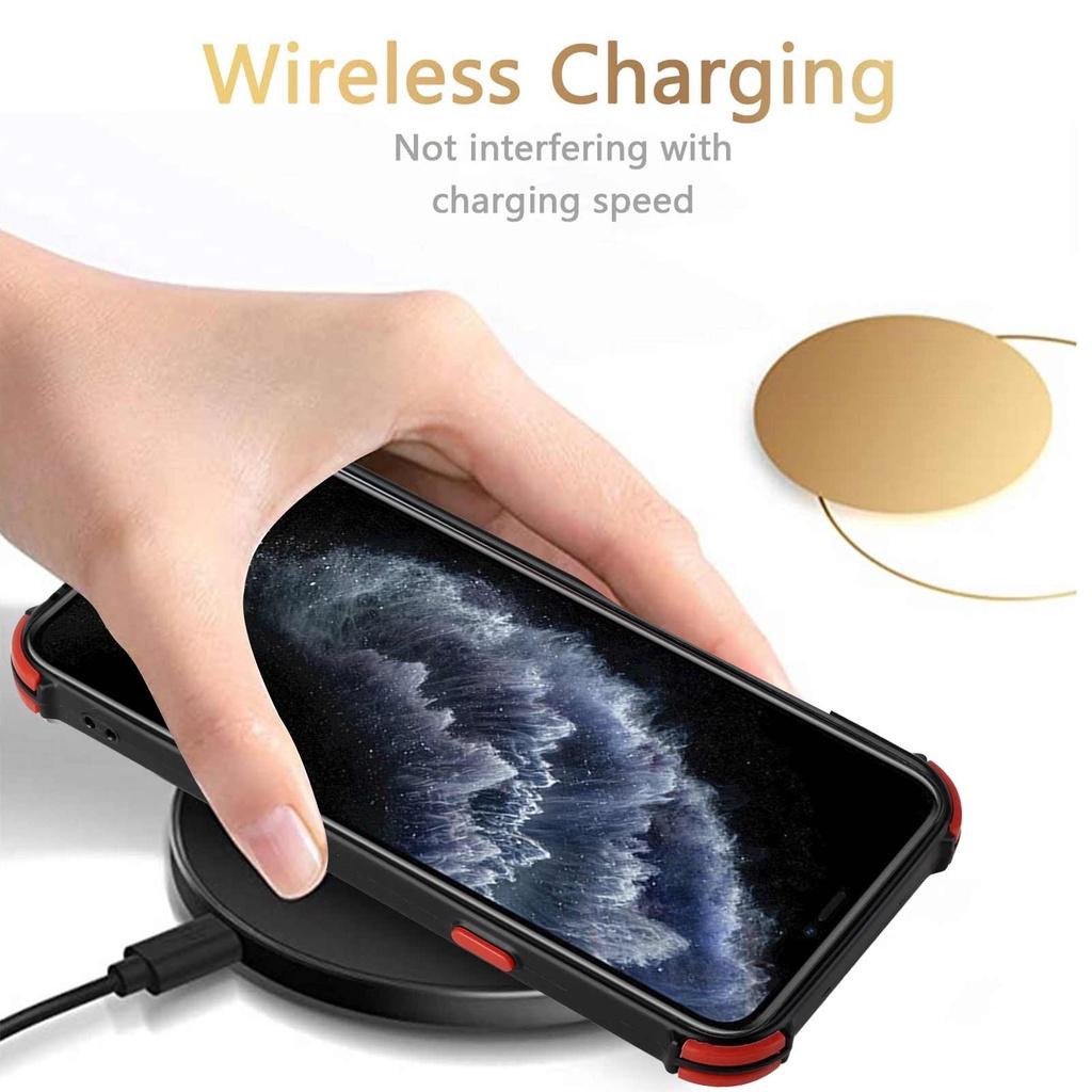 Ốp điện thoại nhựa TPU mềm có giá đỡ và khe cắm thẻ màu trơn cho iPhone 11 Pro Max 7 Plus 8 Plus SE X XR XS Max