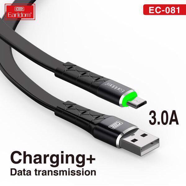 Cáp Sạc Nhanh Type C 3A Có Đèn LED Earldom EC-081 1M - Hàng Chính Hãng