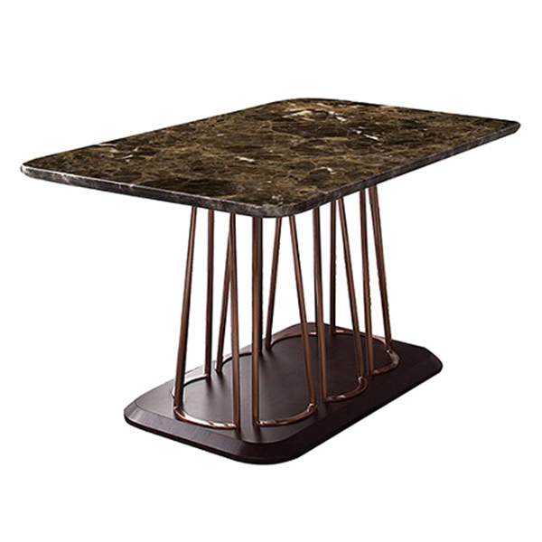 Bàn Ăn UniUni Mặt Đá Marble 12Ws.Walnut1