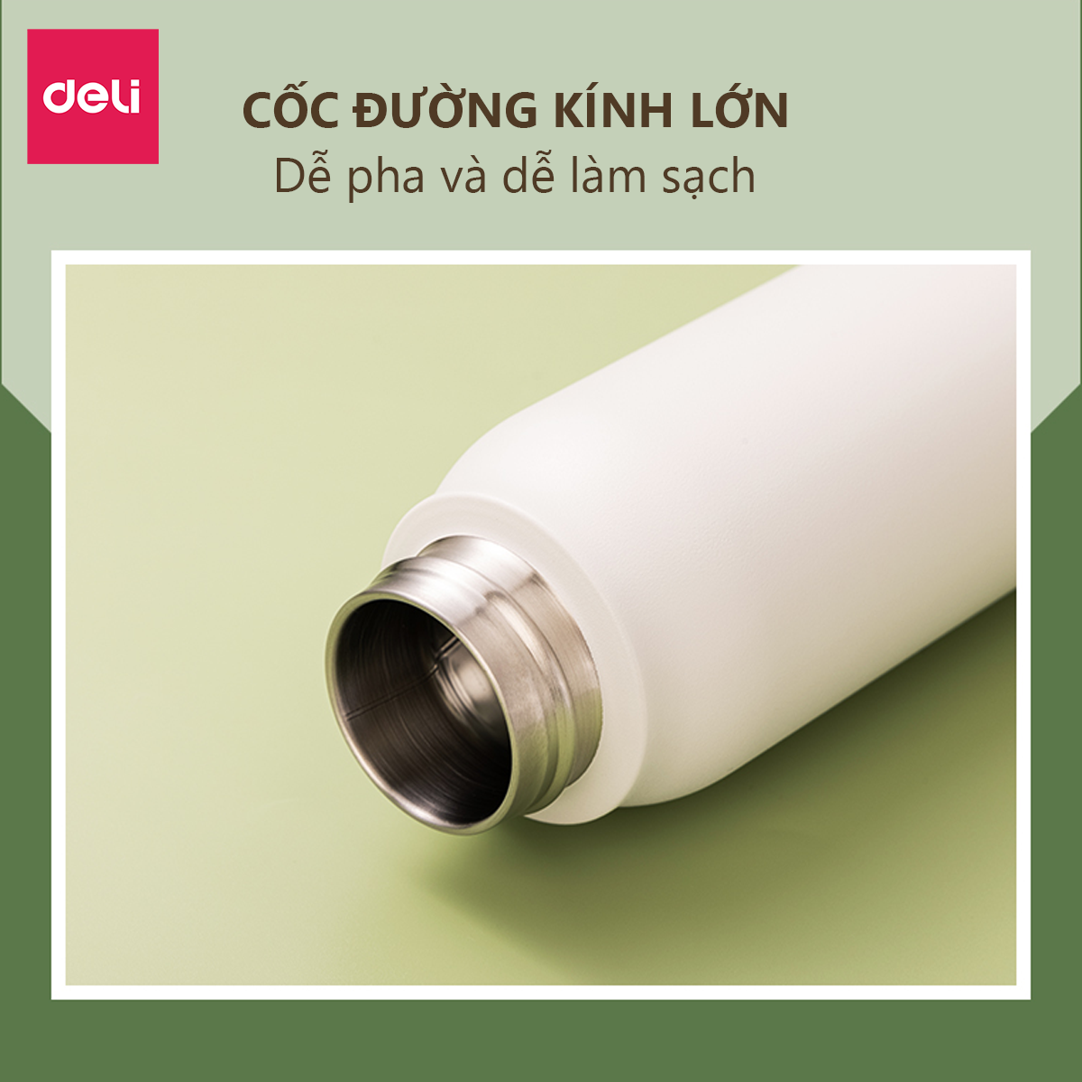 Bình Giữ Nhiệt Nóng Lạnh Vusign Inox 316 350ml Cao Cấp Cách Nhiệt Deli - Phù Hợp Cà Phê Trà Nước Ép Sinh Tố Đá Du Lịch Đi Học Tập Bình Nước Thể Thao Gym Yoga - LL606