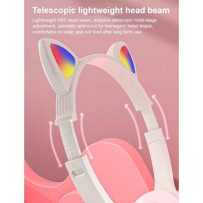 Tai Nghe Mèo Bluetooth Chụp Tai SY-G30 Mèo Tai Có Dây Tai Tai Nghe Chơi Game RGB LED Chiếu Sáng Trên đầu Tai Nghe Với mic Headphone Tai Mèo