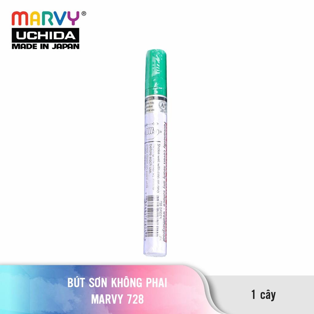 Bút Sơn Không Phai Marvy 728 Ngòi 2Mm - Xanh Lá