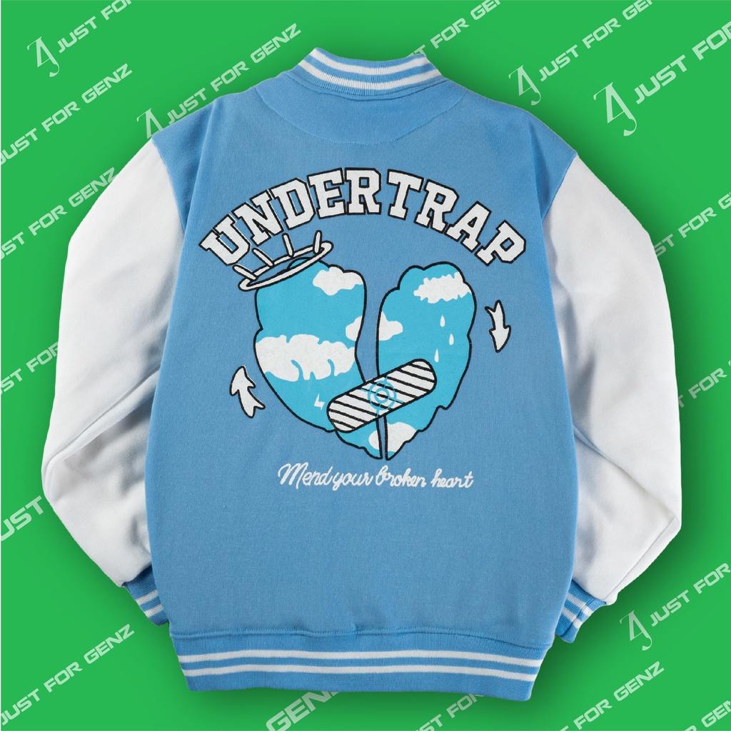 Áo khoác Bomber Varsity Jacket UNDERTRAP, áo bomber nam nữ unisex JFgenz chất nỉ bông Angel