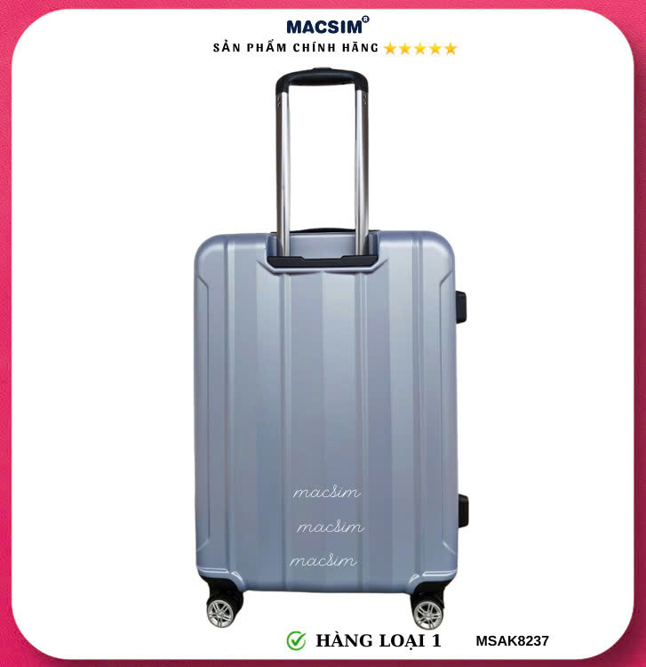 Vali cao cấp Macsim Aksen hàng loại 1 MSAK8237 cỡ 28 inch màu bạc