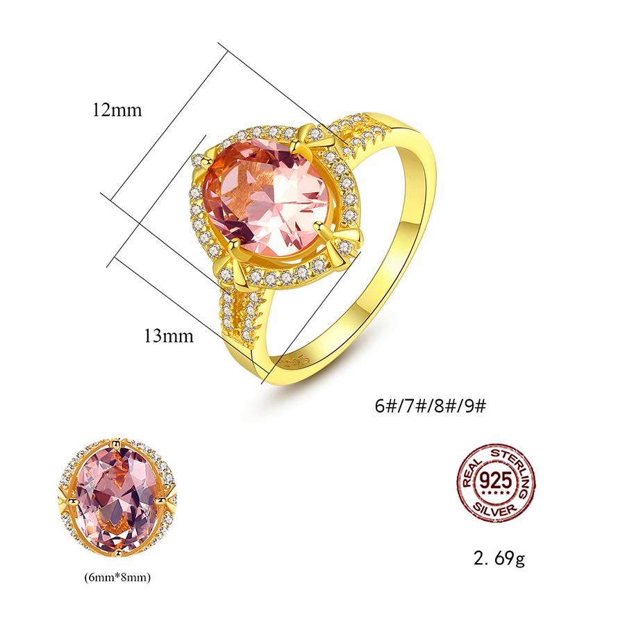 Nhẫn Bạc Nữ Đính Đá Saphire Hồng Mạ Vàng Cao Cấp Nữ Vương N2409 Bảo Ngọc Jewelry