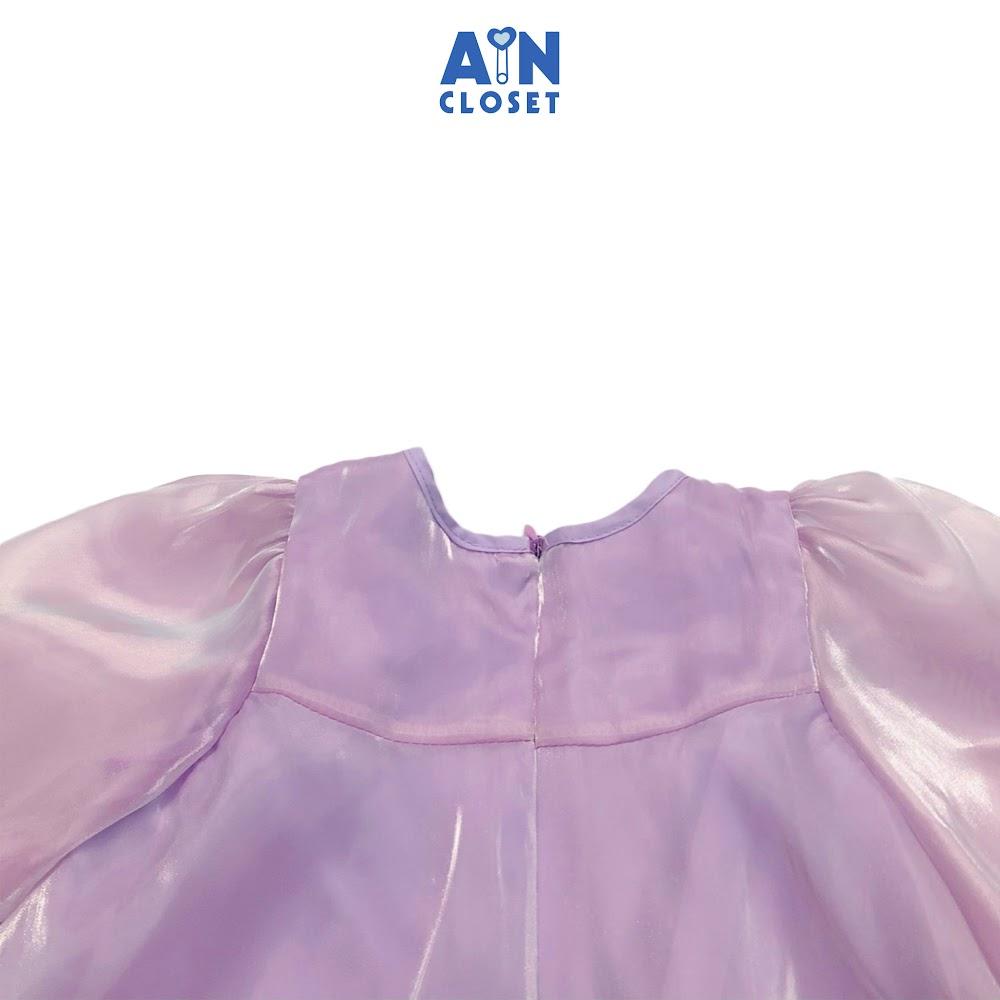 Đầm công chúa bé gái Nơ tím tay lỡ organza - AICDBGEVHKZH - AIN Closet