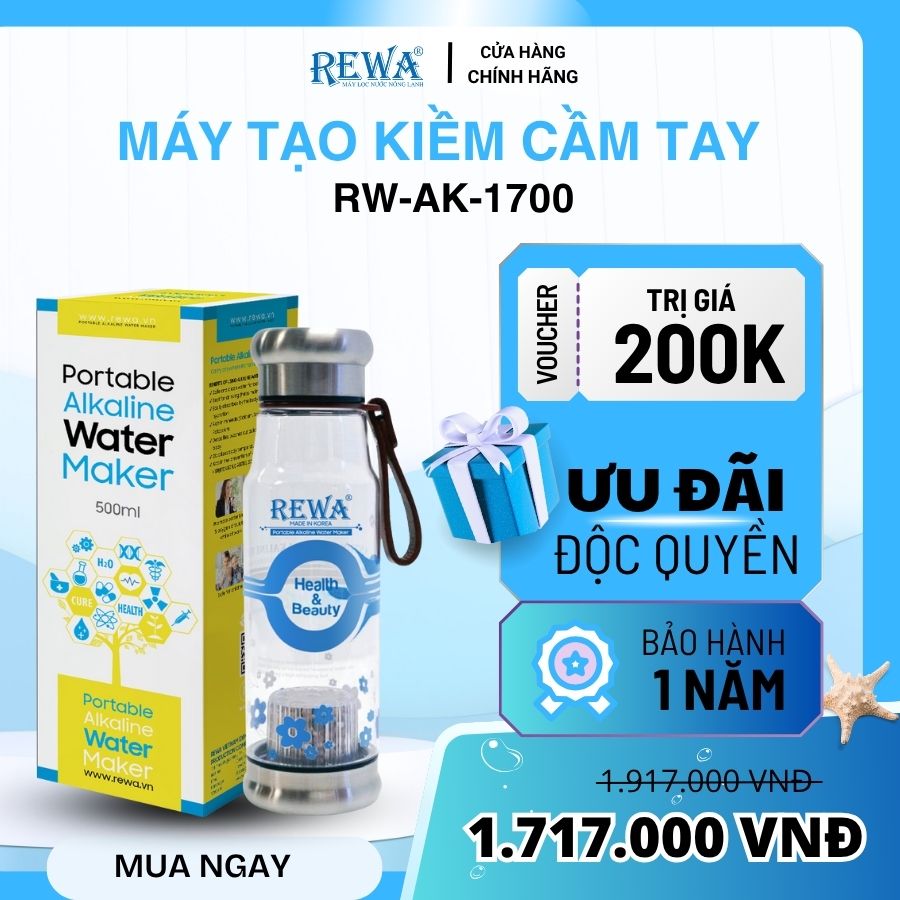 Máy Tạo Nước Kiềm Cầm Tay Rewa RW-AK-1700 Hàng Chính Hãng