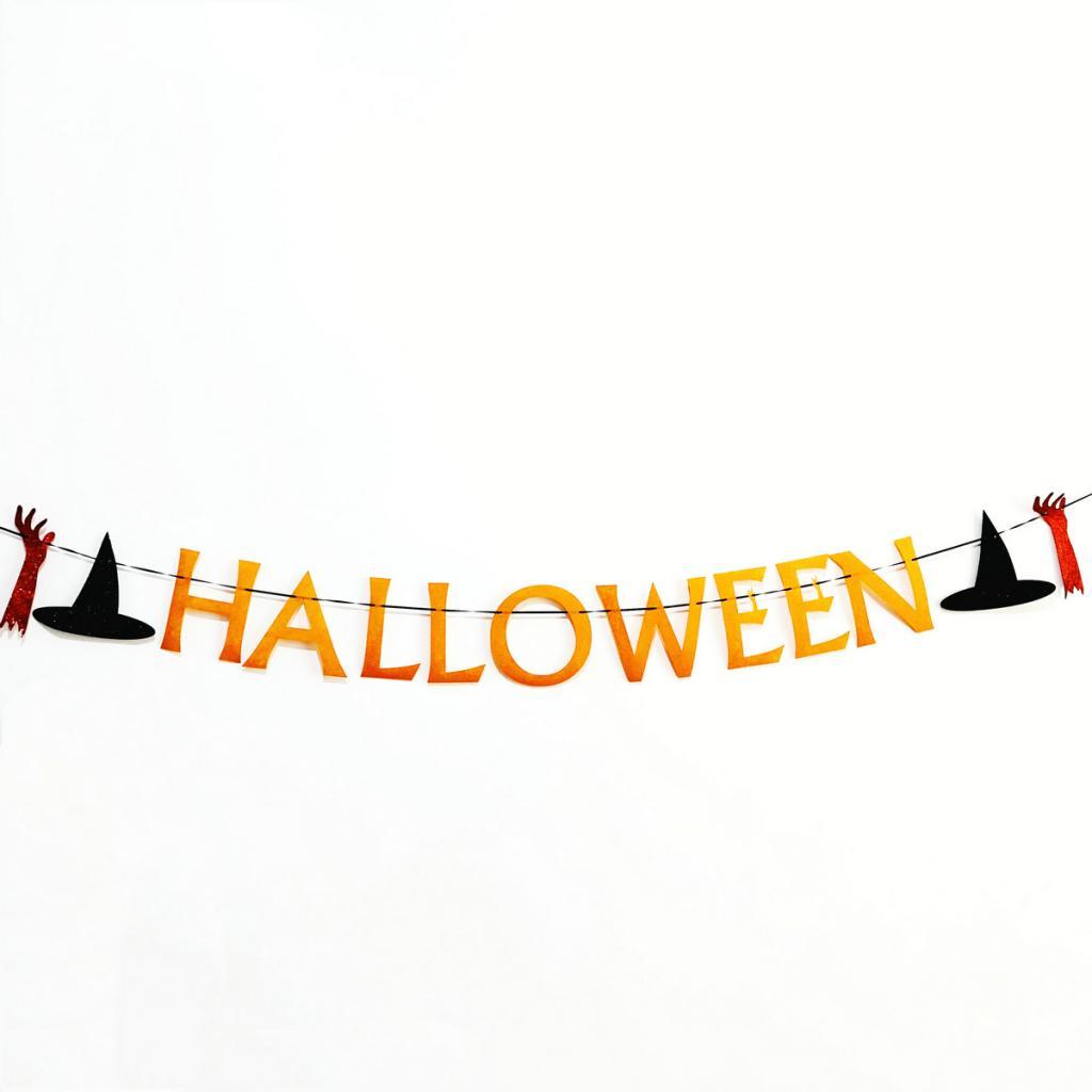 Lettering Halloween Bunting Banner Garland Party Haunted House Decor Props