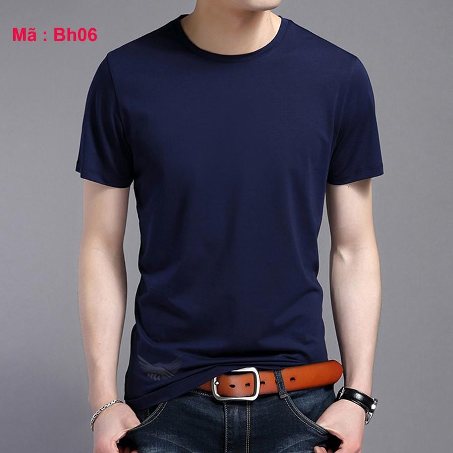 Áo thun nam cổ tròn màu xanh than
